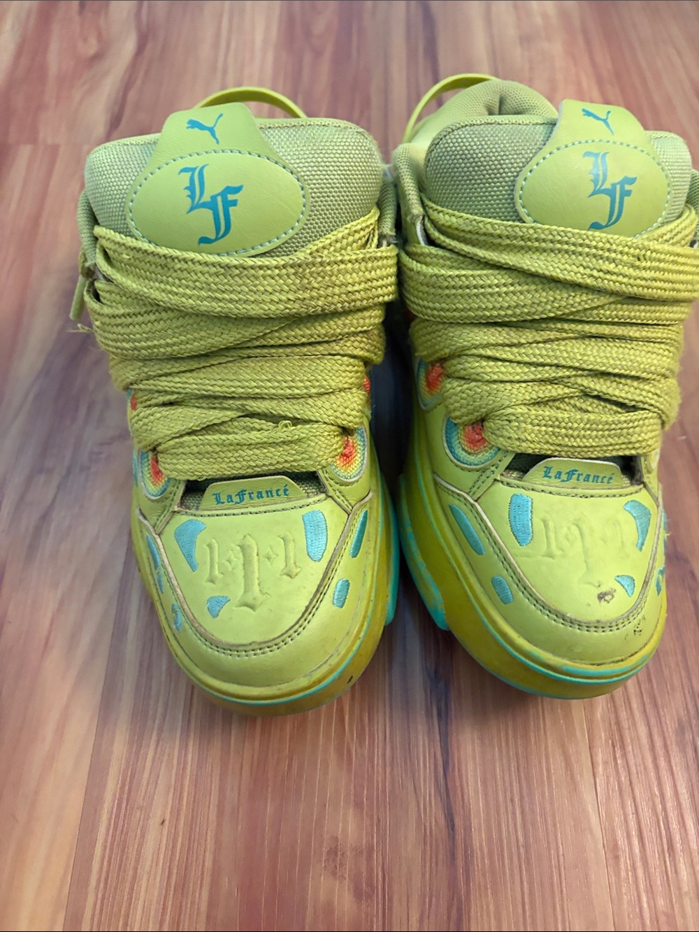 Puma Kids' Neon Yellow Lace-Up Sneakers